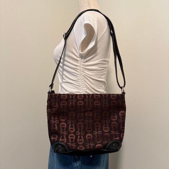 Aigner Women's Brown and Burgundy Bag - Picture 4 of 5